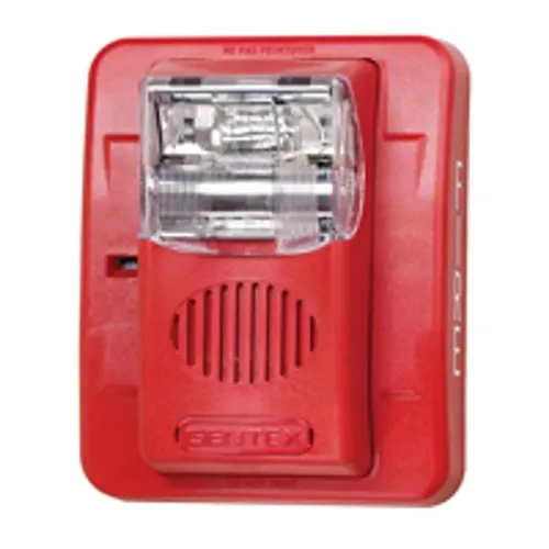 Gentex GES3-12PR GES3 12V DC Selectable Candela, Low Profile Evacuation Strobe, Red Faceplate