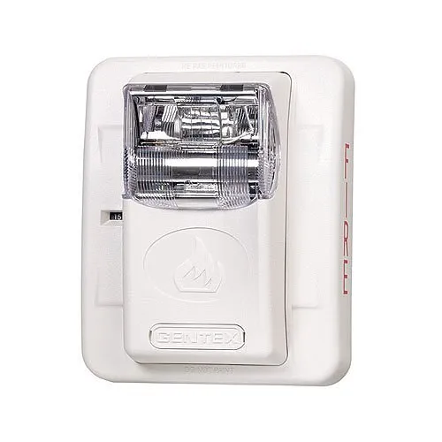 Gentex GES3-24PWW GES3-24 Commander3 Series Strobe Only, Selectable Candela Strobe, Wall Mount, PLAIN (no lettering), White Faceplate