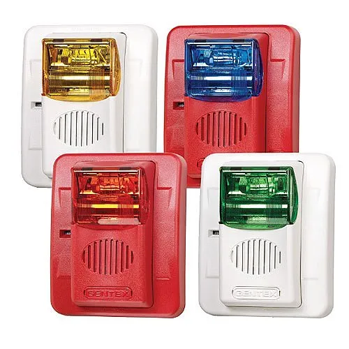 Gentex GESR24PWR GES3 Colored Lens Strobe Only, Red Lens, Selectable Candela Strobe, Wall Mount, PLAIN (no lettering), Red Faceplate