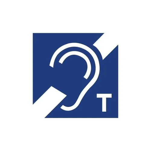 Listen Technologies GG00002 Hearing Loop Sign, Small Logo, 105 x 118mm, Adhesive Back, Double-Sided Plastic