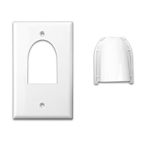 Vanco 120614X Bulk Single Gang Custom Two-Piece Bulk Cable Wall Plate, White