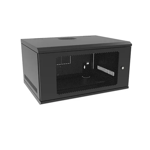 Great Lakes GL06WMFP-B-AF Wall Mount Low Profile Rack Cabinet, 24"H x 27"W x 10"D