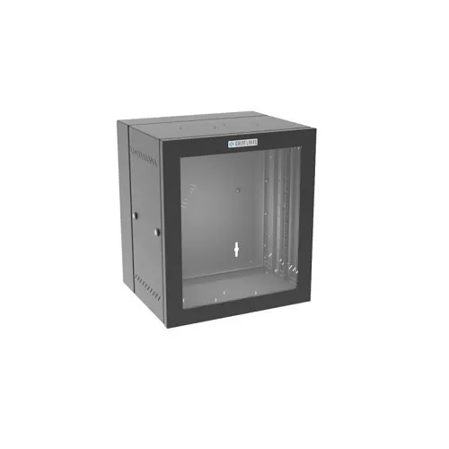 Great Lakes GL2418WMP-B-00 Standar Wall Mount with Plexi Door and Keyed Lock, 24"H x 21"W x 18"D, 12U RS, Black