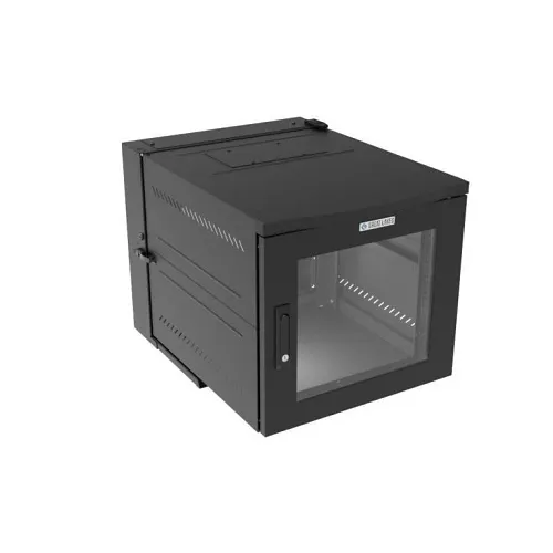 Great Lakes GL24WDXP-B-SH-AF 11U 24H 24W 32D WDX Wall Mount Cabinet with Plexi Door, Swing Handle Access Control