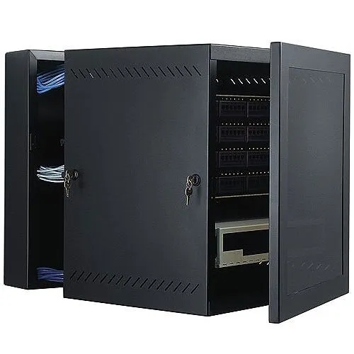 Great Lakes GL24WM Cabinet, Wall Mount, 12 RU, 24" x 21.25" x 24.5" D, Plexiglass Door, Black