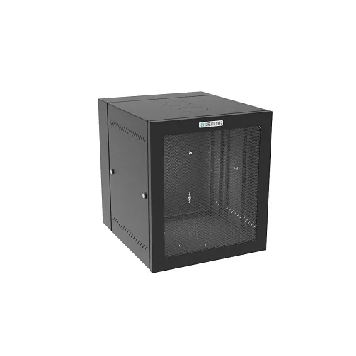 Great Lakes GL24WMM-B-00 WM 24" Wall Mount Rack Cabinet, Mesh Door, 12 RMU, Black