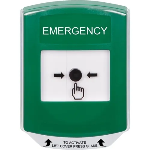 STI GLR121EM-EN Global Reset, Key-to-Reset DPDT with 2 Form C Contacts, Shield, Green,' EMERGENCY' Label