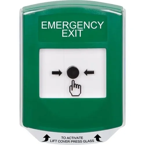 STI GLR121EX-EN Global Reset, Key-to-Reset DPDT with 2 Form C Contacts, Shield, Green,' EMERGENCY EXIT' Label