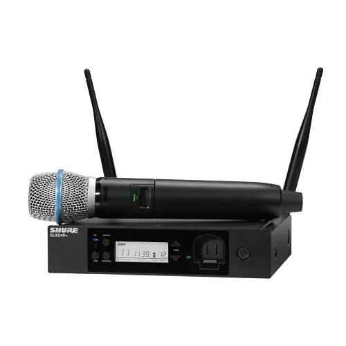 Shure GLXD24R+/B87A-Z3 Dual-Band Wireless Vocal Rack System with BETA 87A Microphone, 2.4/5.8 GHz
