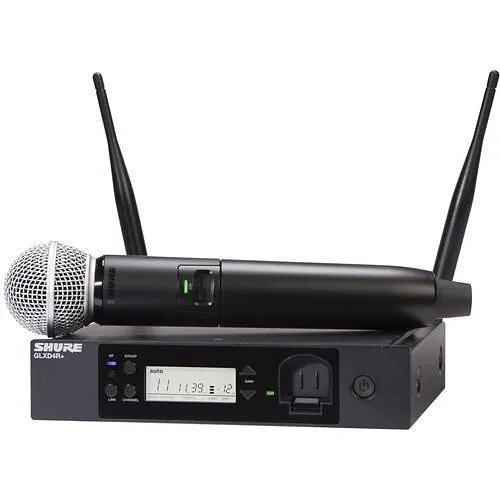 Shure GLXD24R+/SM58-Z3 Dual-Band Wireless Vocal Rack System with SM58 Microphone, 5.8 GHz