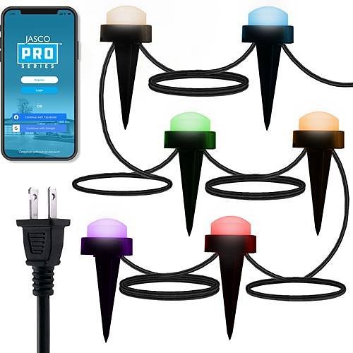 Jasco 66871 Pro Series Wi-Fi LED Mini Landscape Lights, 6-Pucks