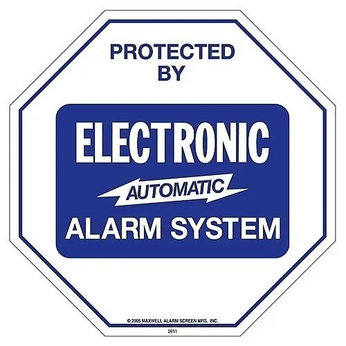 Maxwell GS-102-DI 11.25" 11.25" Octagon Security Sign with 2-Mounting Holes, Blue