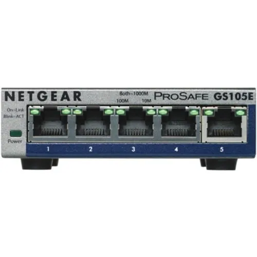 Netgear GS105E ProSafe Plus Switch, 5-Port Gigabit Ethernet