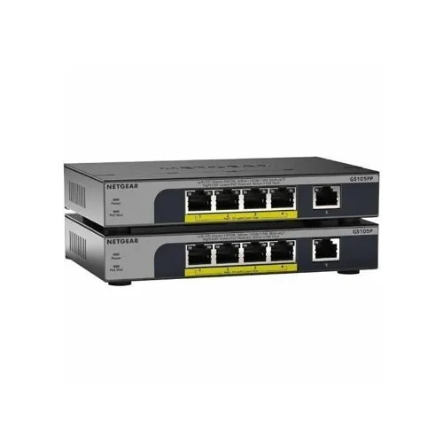 Netgear GS105PP-300NAS 5-Port Gigabit Unmanaged Switch with PoE+