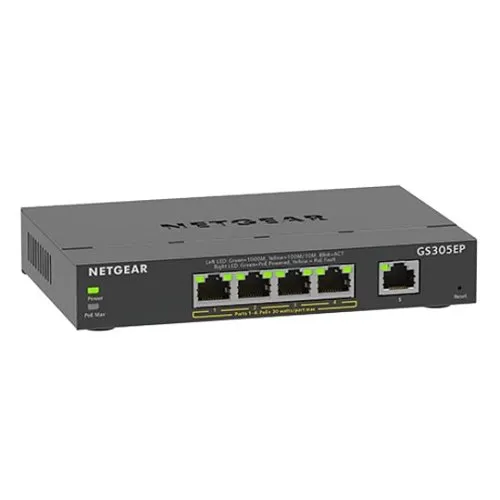 Netgear GS305EP 300 Series SOHO Plus 5-Port Gigabit Ethernet Plus PoE Switch (63W)