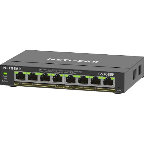 Netgear GS308EP 300 Series SOHO Plus 8-Port PoE+ Gigabit Ethernet Plus Switch (62W)
