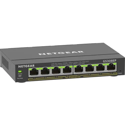 Netgear GS308EP 300 Series SOHO Plus 8-Port PoE+ Gigabit Ethernet Plus Switch (62W)