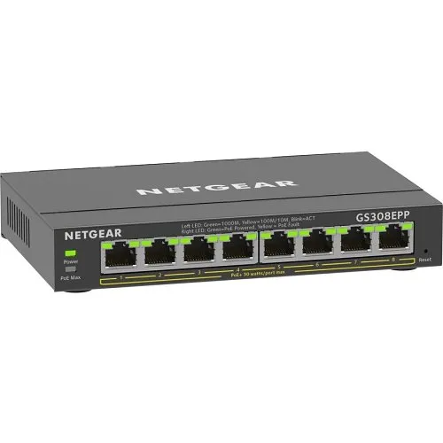 Netgear GS308EPP 300 Series SOHO Plus 8-Port PoE+ Gigabit Ethernet Plus Switch (123W)