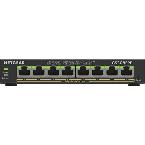 Netgear GS308EPP 300 Series SOHO Plus 8-Port PoE+ Gigabit Ethernet Plus Switch (123W)