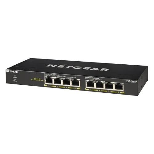 Netgear GS308PP 300 Series SOHO 8-Port Gigabit Ethernet SOHO PoE+ Unmanaged Switch (83W)