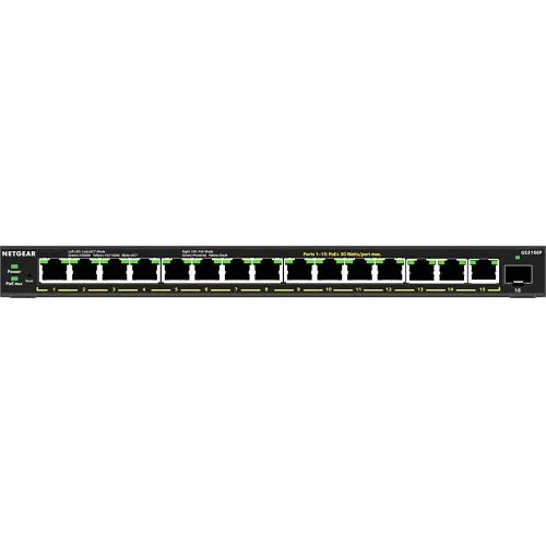 Netgear GS316EP 300 Series Plus 16-Port PoE+ Gigabit Ethernet Plus Switch (180W) with SFP Port