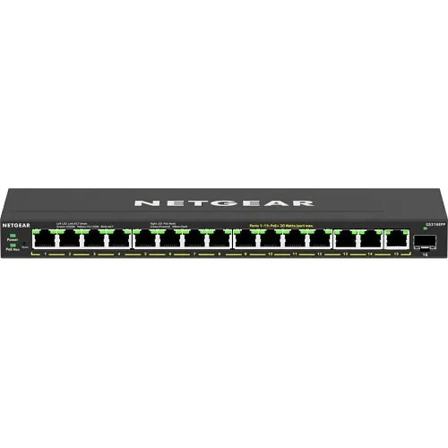 Netgear GS316EPP 16-Port High-Power PoE+ Gigabit Ethernet Plus Switch with 1 SFP port, 231W
