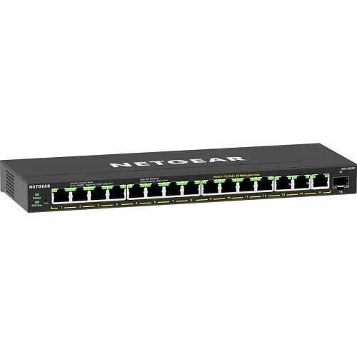 Netgear GS316EPP 16-Port High-Power PoE+ Gigabit Ethernet Plus Switch with 1 SFP port, 231W