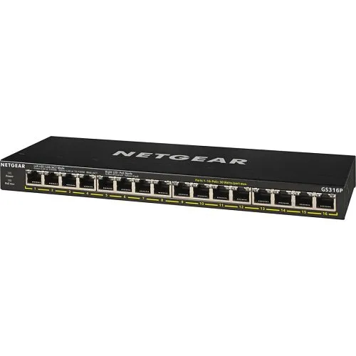 Netgear GS316P 16-Port Gigabit Ethernet Unmanaged PoE+ Switch with FlexPoE (115W)