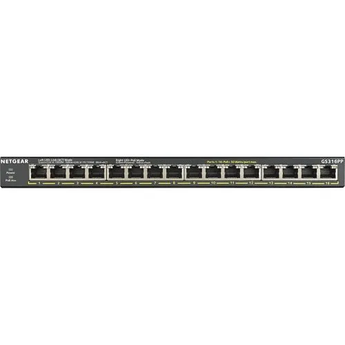 Netgear GS316PP 16-Port Gigabit Ethernet Unmanaged PoE+ Switch with FlexPoE (183W)