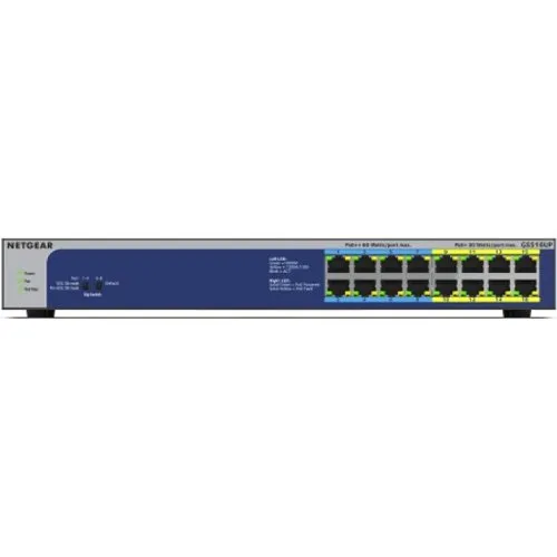 Netgear GS516UP 16-Port Gigabit Ethernet High-Power PoE+ Unmanaged Switch with 8-Ports PoE++ (380W)