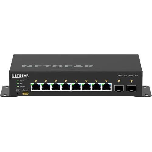 Netgear GSM4210PX M4250-8G2XF-PoE+ AV Line 8x1G PoE+ 220W and 2xSFP+ Managed Desktop Switch