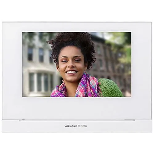 Aiphone GT-1C7W GT Series 7" LCD Video App-Compatible Tenant Station, Surface Wall Mount (Replaces GT-TLI-IP)