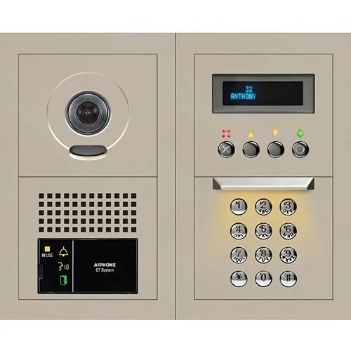 Aiphone GTV-DES202B 10-Key Video Entrance Panel Kit, 2x2 Modular Station for the GT Series