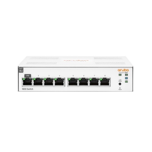 HPE JL810A#ABA Instant On Swtich Series 1830 8-Port Gb Smart-Managed Layer 2 Ethernet Switch, 8x 1G, Fan-less