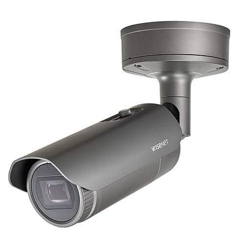 Hanwha XNO-6085R X-Series 2MP IR Bullet Camera, 4.1-16.4mm Varifocal Lens, Dark Gray