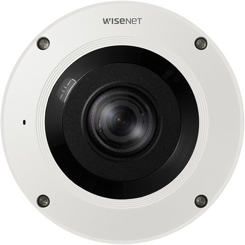 Hanwha XNF-9010RVM Wisenet X Series 12 MP IR Fisheye Camera, Mobile Exclusive, 1.08mm, White