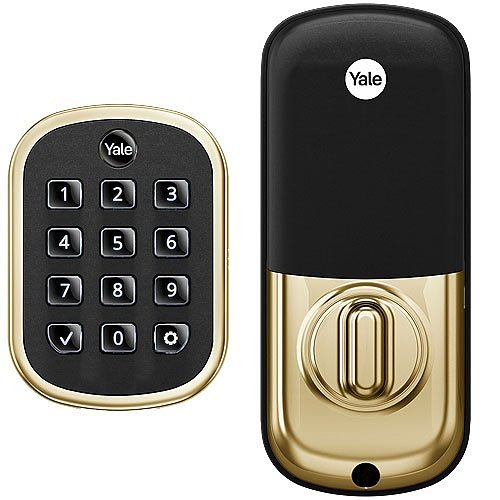 Yale YRD136-ZW2-P05 Pro SL Key-Free Push-Button Keypad Deadbolt with Z-Wave Plus, Polished Brass