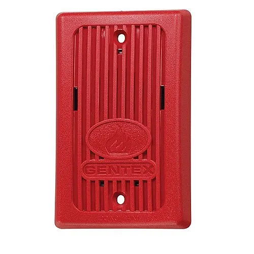 Gentex GX93-R Mini Horn 12/24VDC, 3100Hz, 12 AWG to 18 AWG, Red