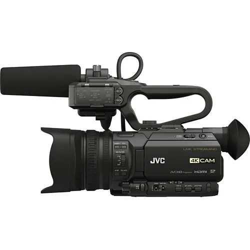 JVC GY-HM250 12.4MP 4K UHD Camcorder with FHD Live Streaming and Sports Overlay, 12x Optical Zoom