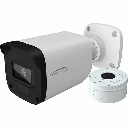 Speco H2LB1 2MP HD-TVI Bullet Camera with White Light Intensifier and Junction Box, 2.8mm Fixed Lens, White