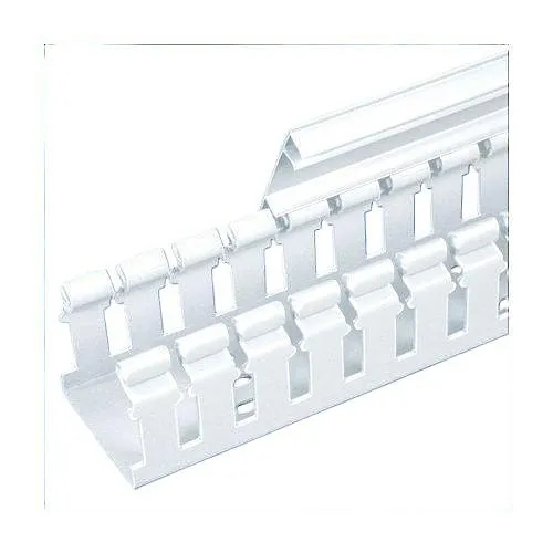 Panduit H4X4WH6 Cable Duct, 4" x 4" x 6', Slotted Hinged Duct, White