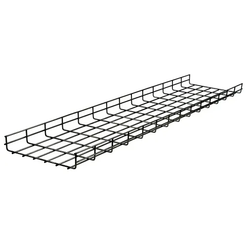 Hubbell HBT0212BK Overhead Wiring Basket Tray, 2x12x118", Black