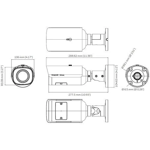 Honeywell HC60WB4R2L 60 Series 4MP WDR IR Bullet IP Camera, 2.7-13.5mm Lens