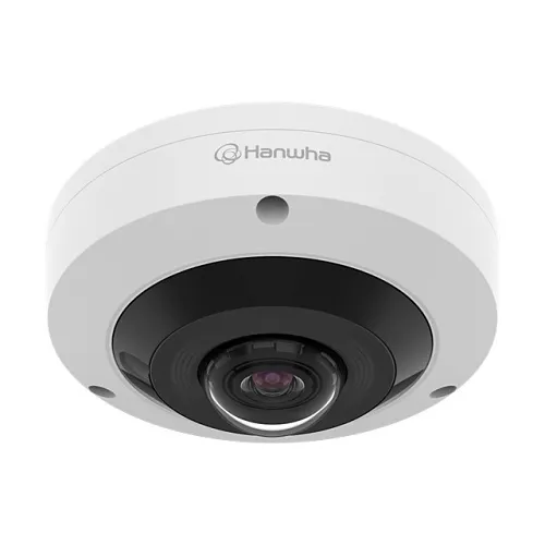 Hanwha HCF-8011RV HD+ Series 5MP IR Wisenet HD+ Outdoor Fisheye Camera, 1.16mm Fixed Lens