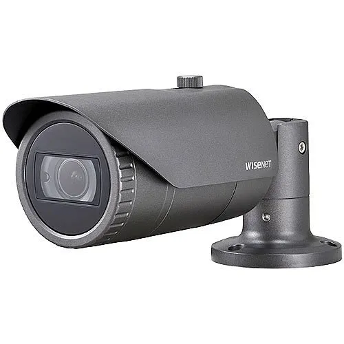Hanwha HCO-6080R 2MP Analog HD IR Bullet Camera, 3.2-10mm Motorized Varifocal Lens, Dark Gray