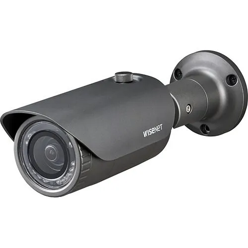 Hanwha HCO-7030RA HD+ Series 4MP Outdoor Analog HD IR Bullet Camera, 6mm Fixed Lens, Gray
