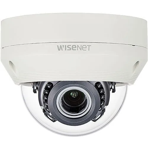 Hanwha HCV-6080R HD+ Series 2MP Analog HD IR Vandal Dome Camera, 3.2-10mm Motorized Varifocal Lens, Ivory