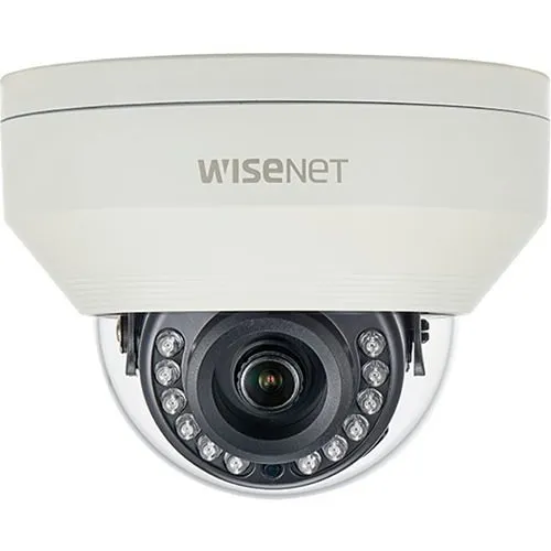 Hanwha HCV-7010RA HD+ Series 4MP Outdoor Analog HD IR Vandal Dome Camera, 2.8mm Fixed Lens, Ivory