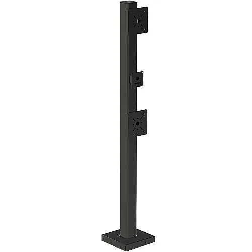 Pedestal Pro HD-78-4-TSP 78" Triple Head, Heavy Duty Pedestal, Black