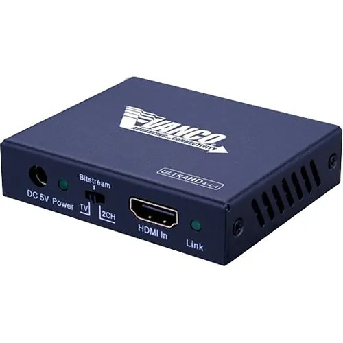 Vanco HD4KAE 4K HDMI Audio Extractor, 18Gbps, HDCP 2.2 Compliant